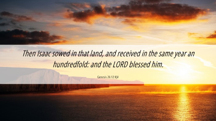 Picture 06 - Genesis 26:12 KJV Desktop Wallpaper - Then Isaac sowed in that land, and received in - Desktop Bible Verse Wallpaper