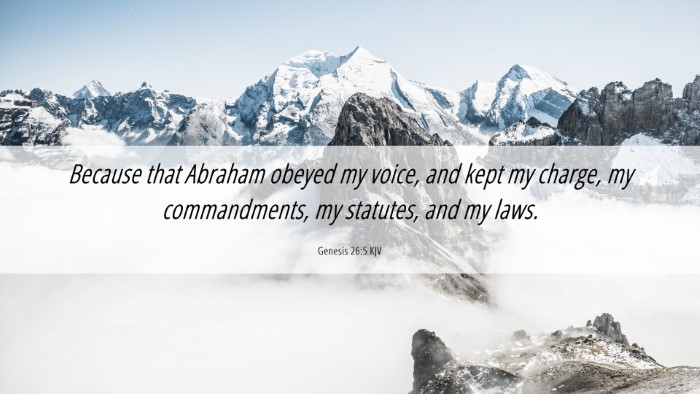 Picture 06 - Genesis 26:5 KJV Desktop Wallpaper - Because that Abraham obeyed my voice, and kept my - Desktop Bible Verse Wallpaper