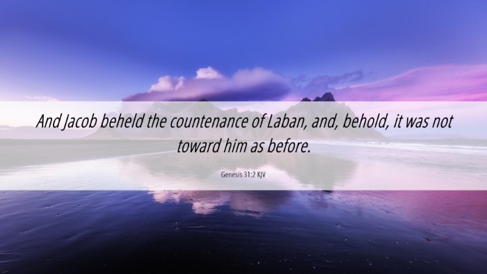 Picture 06 - Genesis 31:2 KJV Desktop Wallpaper - And Jacob beheld the countenance of Laban, and, - Desktop Bible Verse Wallpaper