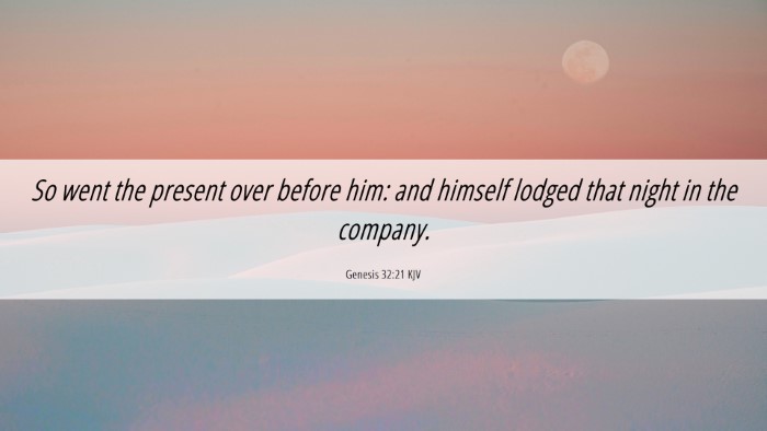 Picture 06 - Genesis 32:21 KJV Desktop Wallpaper - So went the present over before him: and himself - Desktop Bible Verse Wallpaper