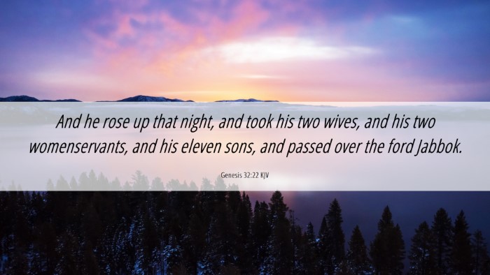 Picture 06 - Genesis 32:22 KJV Desktop Wallpaper - And he rose up that night, and took his two - Desktop Bible Verse Wallpaper