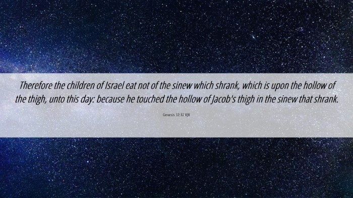 Picture 06 - Genesis 32:32 KJV Desktop Wallpaper - Therefore the children of Israel eat not of the - Desktop Bible Verse Wallpaper
