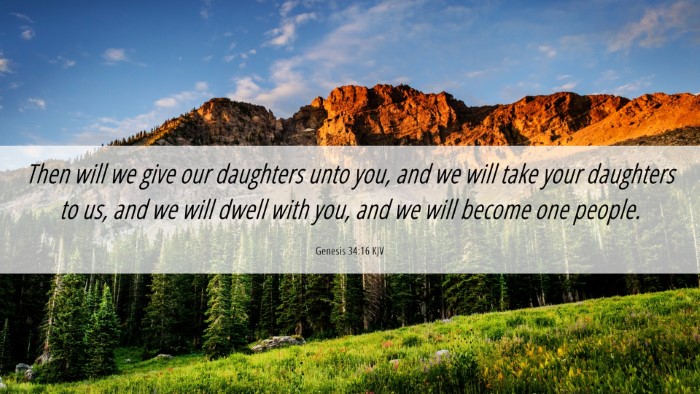 Picture 06 - Genesis 34:16 KJV Desktop Wallpaper - Then will we give our daughters unto you, and we - Desktop Bible Verse Wallpaper
