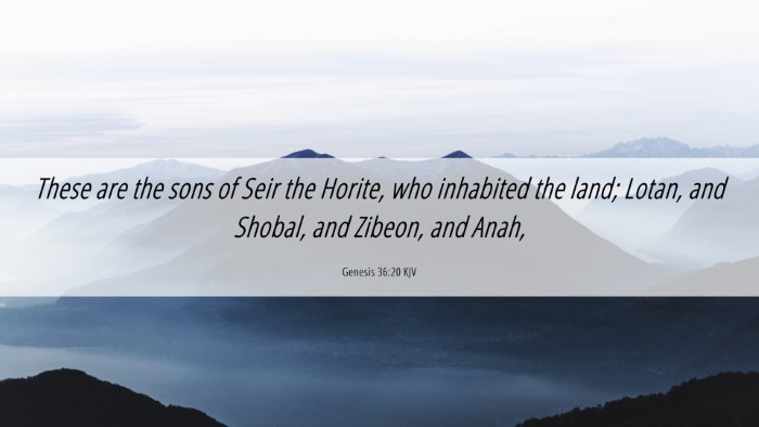 Picture 06 - Genesis 36:20 KJV Desktop Wallpaper - These are the sons of Seir the Horite, who - Desktop Bible Verse Wallpaper
