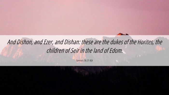 Picture 06 - Genesis 36:21 KJV Desktop Wallpaper - And Dishon, and Ezer, and Dishan: these are the - Desktop Bible Verse Wallpaper