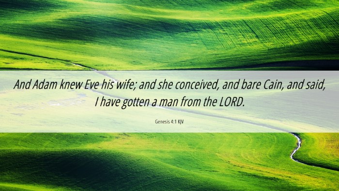 Picture 06 - Genesis 4:1 KJV Desktop Wallpaper - And Adam knew Eve his wife; and she conceived, - Desktop Bible Verse Wallpaper