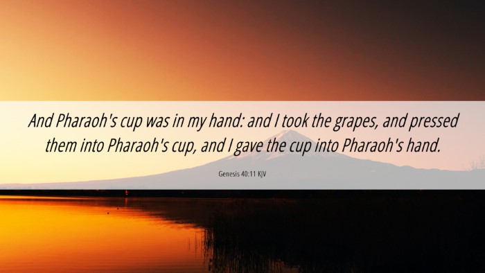 Picture 06 - Genesis 40:11 KJV Desktop Wallpaper - And Pharaoh's cup was in my hand: and I took the - Desktop Bible Verse Wallpaper