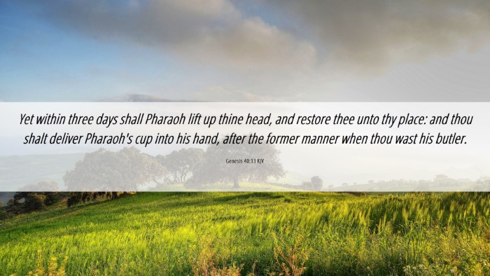 Picture 06 - Genesis 40:13 KJV Desktop Wallpaper - Yet within three days shall Pharaoh lift up thine - Desktop Bible Verse Wallpaper