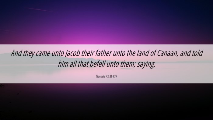 Picture 06 - Genesis 42:29 KJV Desktop Wallpaper - And they came unto Jacob their father unto the - Desktop Bible Verse Wallpaper