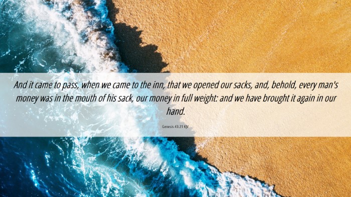 Picture 06 - Genesis 43:21 KJV Desktop Wallpaper - And it came to pass, when we came to the inn, - Desktop Bible Verse Wallpaper