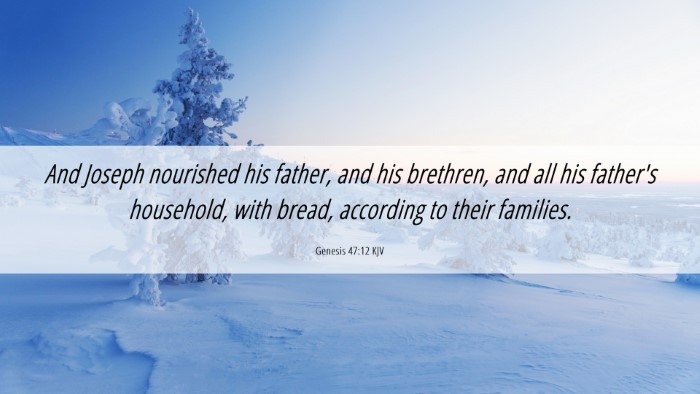 Picture 06 - Genesis 47:12 KJV Desktop Wallpaper - And Joseph nourished his father, and his - Desktop Bible Verse Wallpaper