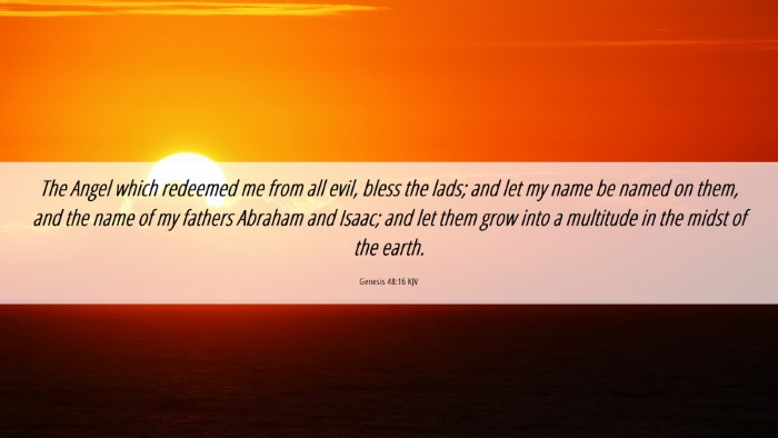 Picture 06 - Genesis 48:16 KJV Desktop Wallpaper - The Angel which redeemed me from all evil, bless - Desktop Bible Verse Wallpaper