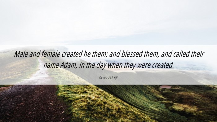 Picture 06 - Genesis 5:2 KJV Desktop Wallpaper - Male and female created he them; and blessed - Desktop Bible Verse Wallpaper