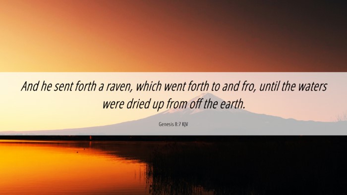 Picture 06 - Genesis 8:7 KJV Desktop Wallpaper - And he sent forth a raven, which went forth to - Desktop Bible Verse Wallpaper
