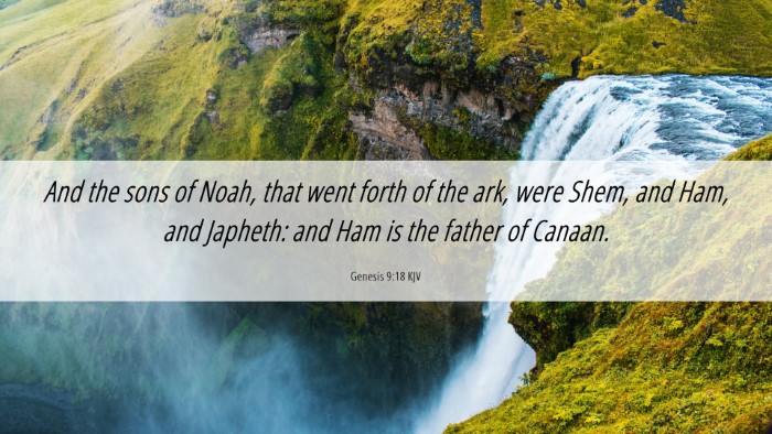 Picture 06 - Genesis 9:18 KJV Desktop Wallpaper - And the sons of Noah, that went forth of the ark, - Desktop Bible Verse Wallpaper