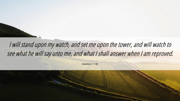 Picture 06 - Habakkuk 2:1 KJV Desktop Wallpaper - I will stand upon my watch, and set me upon the - Desktop Bible Verse Wallpaper