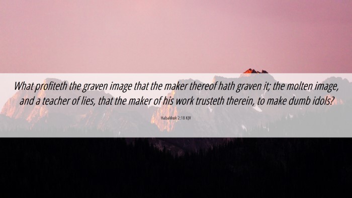 Picture 06 - Habakkuk 2:18 KJV Desktop Wallpaper - What profiteth the graven image that the maker - Desktop Bible Verse Wallpaper