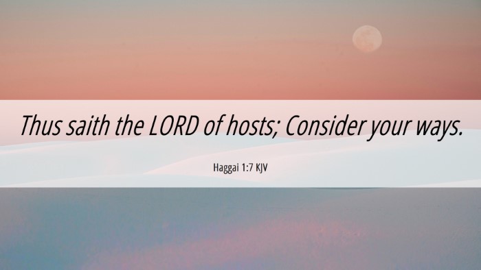 Picture 06 - Haggai 1:7 KJV Desktop Wallpaper - Thus saith the LORD of hosts; Consider your - Desktop Bible Verse Wallpaper