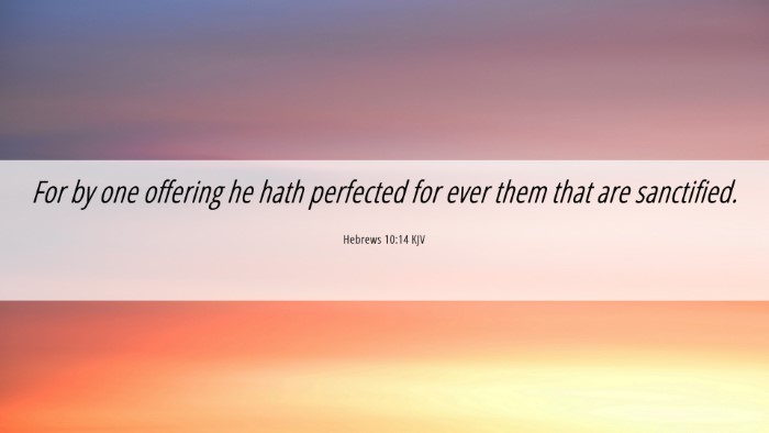 Picture 06 - Hebrews 10:14 KJV Desktop Wallpaper - For by one offering he hath perfected for ever - Desktop Bible Verse Wallpaper