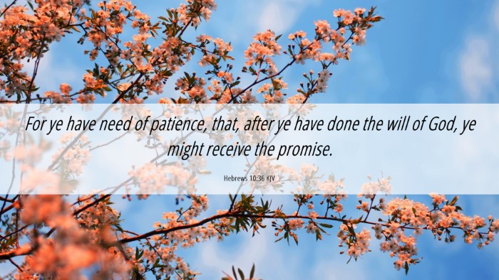 Picture 06 - Hebrews 10:36 KJV Desktop Wallpaper - For ye have need of patience, that, after ye have - Desktop Bible Verse Wallpaper