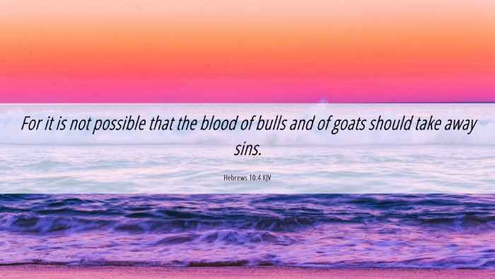 Picture 06 - Hebrews 10:4 KJV Desktop Wallpaper - For it is not possible that the blood of bulls - Desktop Bible Verse Wallpaper