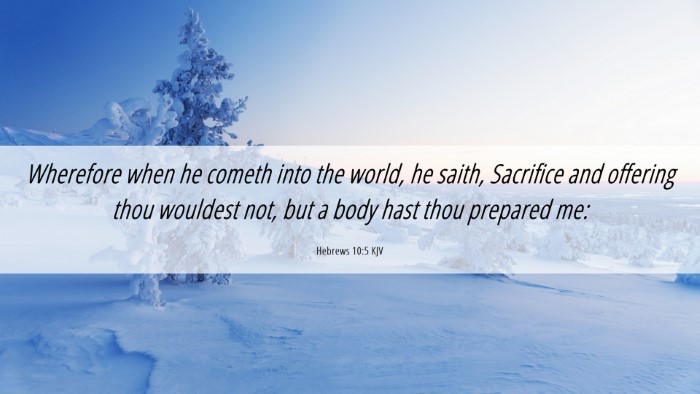 Picture 06 - Hebrews 10:5 KJV Desktop Wallpaper - Wherefore when he cometh into the world, he - Desktop Bible Verse Wallpaper