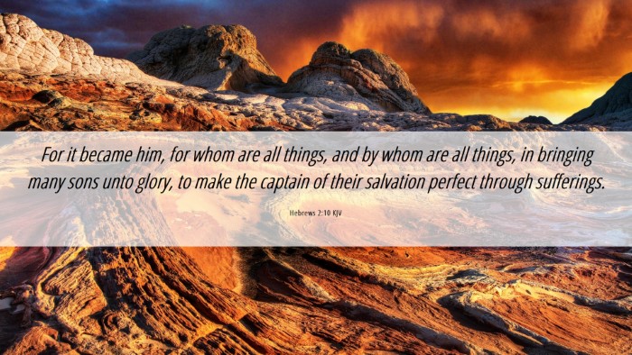 Picture 06 - Hebrews 2:10 KJV Desktop Wallpaper - For it became him, for whom are all things, and - Desktop Bible Verse Wallpaper