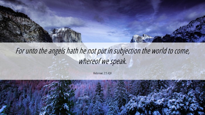 Picture 06 - Hebrews 2:5 KJV Desktop Wallpaper - For unto the angels hath he not put in subjection - Desktop Bible Verse Wallpaper