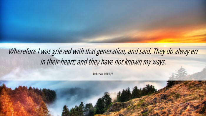 Picture 06 - Hebrews 3:10 KJV Desktop Wallpaper - Wherefore I was grieved with that generation, and - Desktop Bible Verse Wallpaper