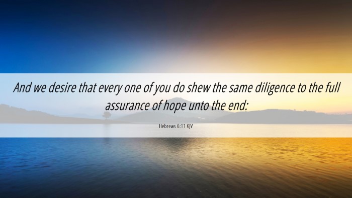 Picture 06 - Hebrews 6:11 KJV Desktop Wallpaper - And we desire that every one of you do shew the - Desktop Bible Verse Wallpaper
