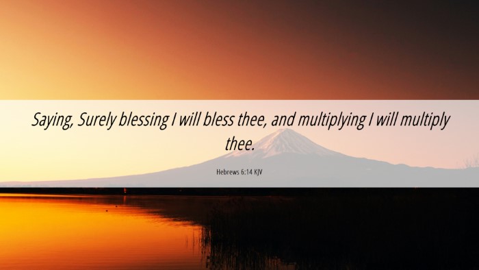 Picture 06 - Hebrews 6:14 KJV Desktop Wallpaper - Saying, Surely blessing I will bless thee, and - Desktop Bible Verse Wallpaper