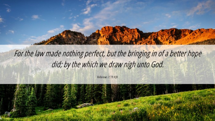 Picture 06 - Hebrews 7:19 KJV Desktop Wallpaper - For the law made nothing perfect, but the - Desktop Bible Verse Wallpaper