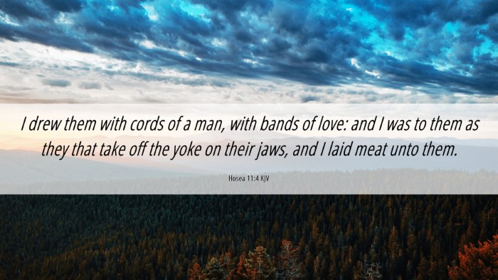 Picture 06 - Hosea 11:4 KJV Desktop Wallpaper - I drew them with cords of a man, with bands of - Desktop Bible Verse Wallpaper