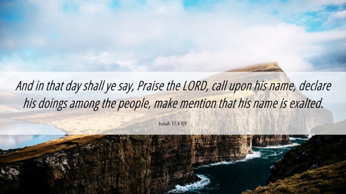 Picture 06 - Isaiah 12:4 KJV Desktop Wallpaper - And in that day shall ye say, Praise the LORD, - Desktop Bible Verse Wallpaper