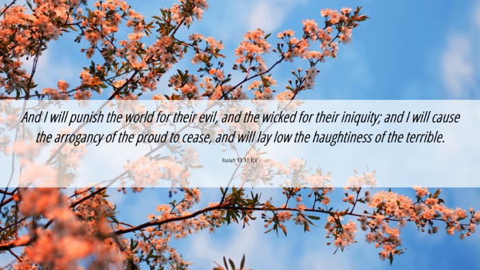 Picture 06 - Isaiah 13:11 KJV Desktop Wallpaper - And I will punish the world for their evil, and - Desktop Bible Verse Wallpaper