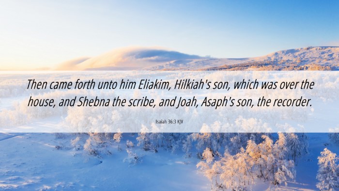 Picture 06 - Isaiah 36:3 KJV Desktop Wallpaper - Then came forth unto him Eliakim, Hilkiah's son, - Desktop Bible Verse Wallpaper