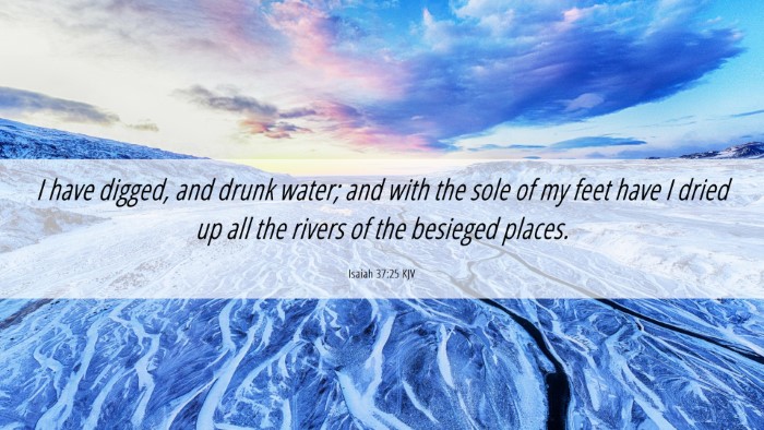 Picture 06 - Isaiah 37:25 KJV Desktop Wallpaper - I have digged, and drunk water; and with the sole - Desktop Bible Verse Wallpaper