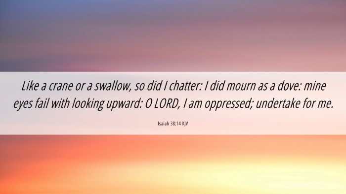 Picture 06 - Isaiah 38:14 KJV Desktop Wallpaper - Like a crane or a swallow, so did I chatter: I - Desktop Bible Verse Wallpaper