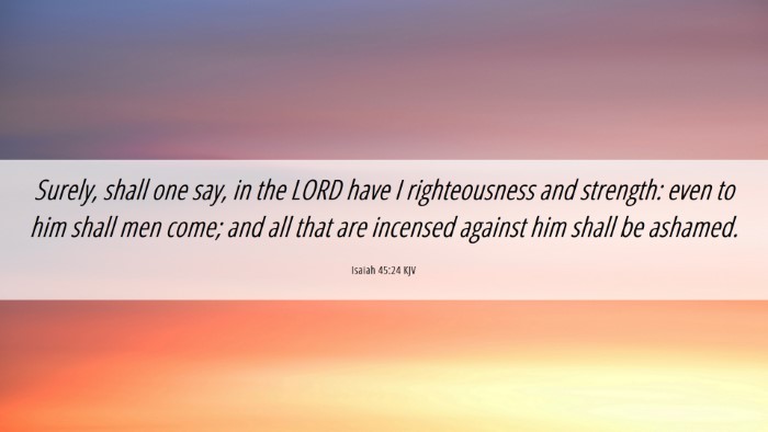 Picture 06 - Isaiah 45:24 KJV Desktop Wallpaper - Surely, shall one say, in the LORD have I - Desktop Bible Verse Wallpaper