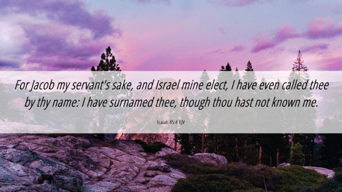 Picture 06 - Isaiah 45:4 KJV Desktop Wallpaper - For Jacob my servant's sake, and Israel mine - Desktop Bible Verse Wallpaper