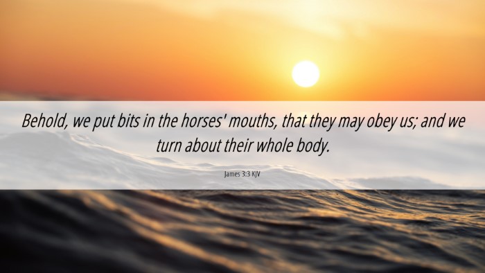 Picture 06 - James 3:3 KJV Desktop Wallpaper - Behold, we put bits in the horses' mouths, that - Desktop Bible Verse Wallpaper