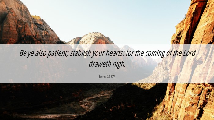 Picture 06 - James 5:8 KJV Desktop Wallpaper - Be ye also patient; stablish your hearts: for the - Desktop Bible Verse Wallpaper