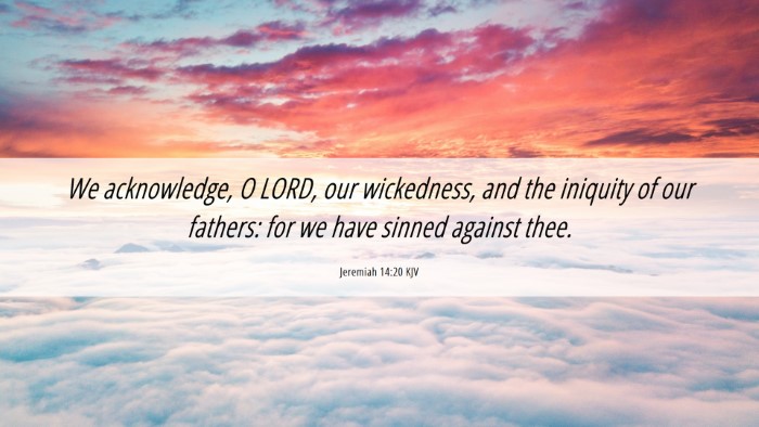 Picture 06 - Jeremiah 14:20 KJV Desktop Wallpaper - We acknowledge, O LORD, our wickedness, and the - Desktop Bible Verse Wallpaper