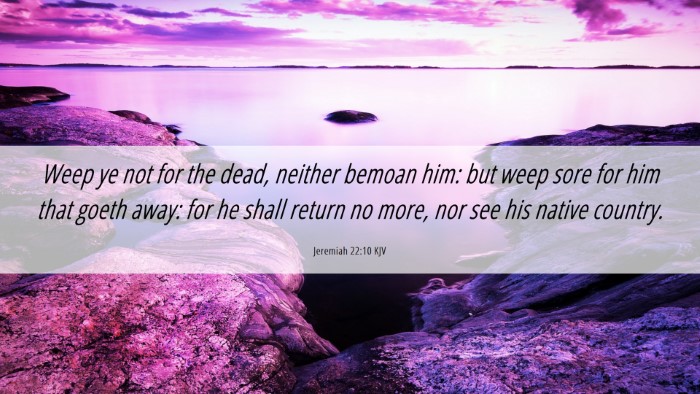 Picture 06 - Jeremiah 22:10 KJV Desktop Wallpaper - Weep ye not for the dead, neither bemoan him: but - Desktop Bible Verse Wallpaper