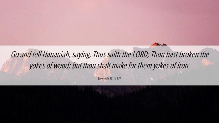 Picture 06 - Jeremiah 28:13 KJV Desktop Wallpaper - Go and tell Hananiah, saying, Thus saith the - Desktop Bible Verse Wallpaper