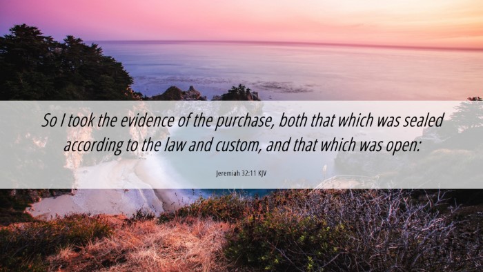 Picture 06 - Jeremiah 32:11 KJV Desktop Wallpaper - So I took the evidence of the purchase, both that - Desktop Bible Verse Wallpaper