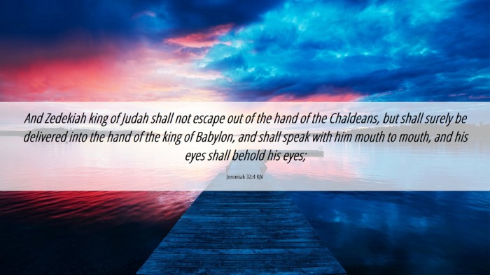 Picture 06 - Jeremiah 32:4 KJV Desktop Wallpaper - And Zedekiah king of Judah shall not escape out - Desktop Bible Verse Wallpaper