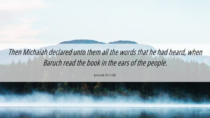 Picture 06 - Jeremiah 36:13 KJV Desktop Wallpaper - Then Michaiah declared unto them all the words - Desktop Bible Verse Wallpaper