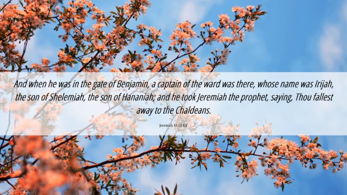 Picture 06 - Jeremiah 37:13 KJV Desktop Wallpaper - And when he was in the gate of Benjamin, a - Desktop Bible Verse Wallpaper