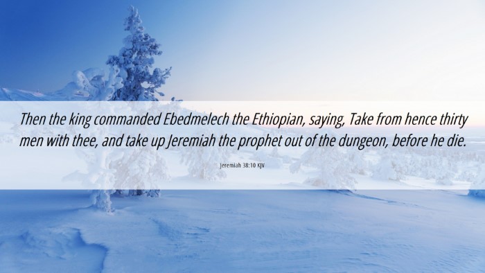 Picture 06 - Jeremiah 38:10 KJV Desktop Wallpaper - Then the king commanded Ebedmelech the Ethiopian, - Desktop Bible Verse Wallpaper